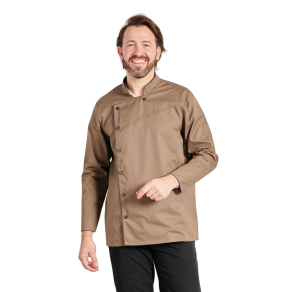 Veste chocolatier marron manches longues