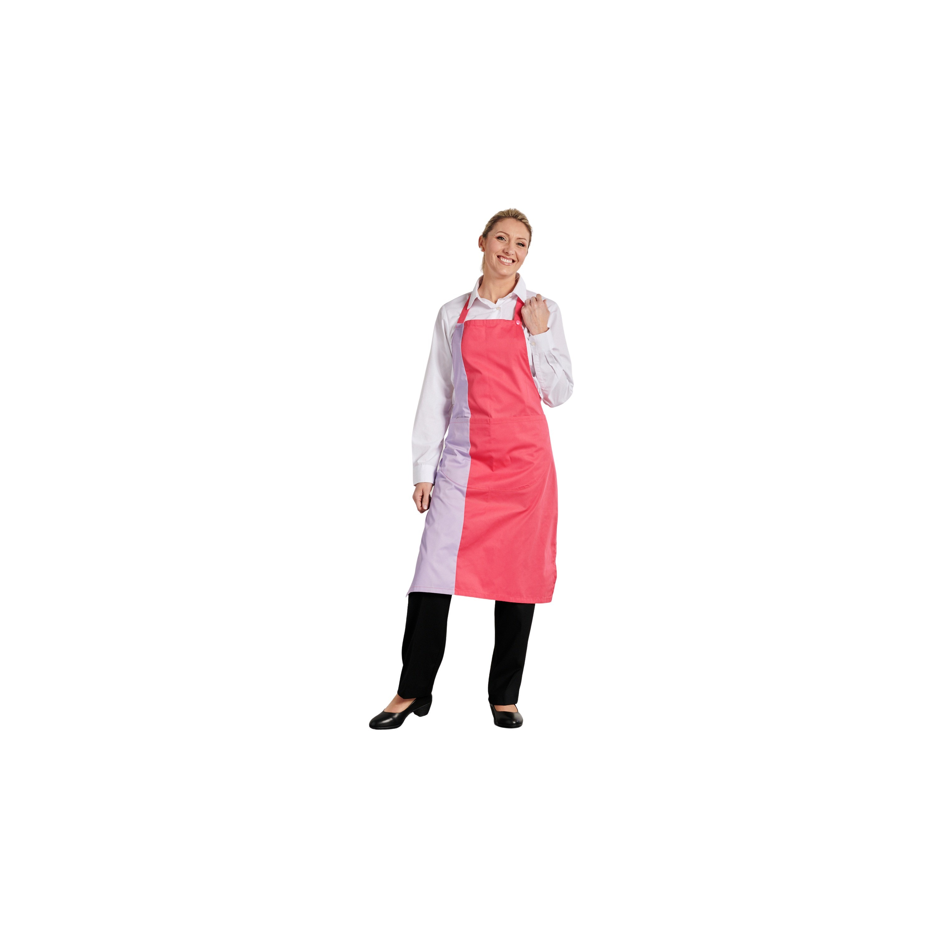 Tablier de cuisine à bavette rose fushia marque Toptex personnalisable