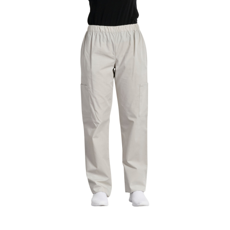 Pantalon médicale infirmière et Hopital Popeline grise taille elastique poche coté