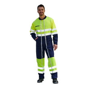 PBV COMBINAISON haute visibilite  EN 20471 MARINE/JAUNE