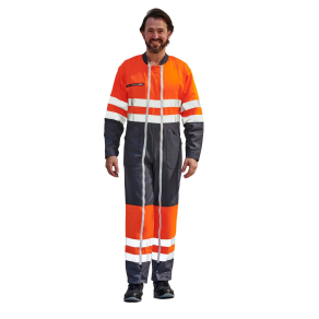 COMBINAISON Haute visibilité double fermeture HV EN 20471 GRIS/ORANGE
