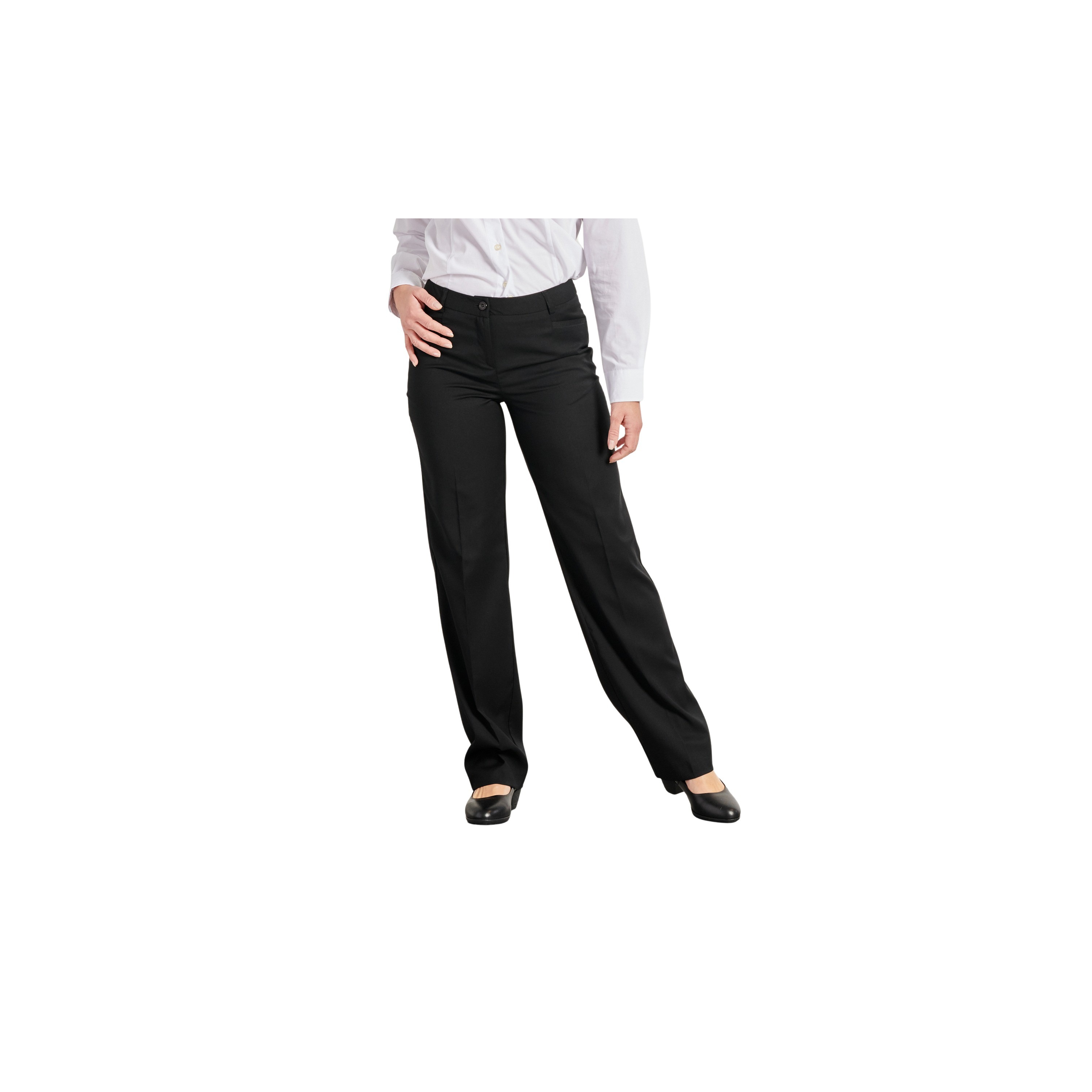 Pantalon Femme de salle tissu phemne noir ceinture reglable