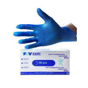 Gants alimentaires en vinyle bleus - taille L - Equipementpro