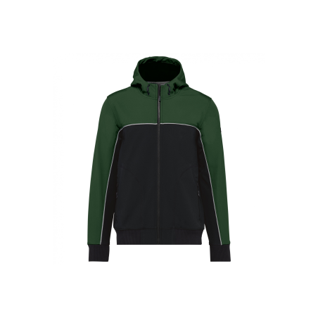 Veste softshell 3 couches bicolore Black / Forest Green