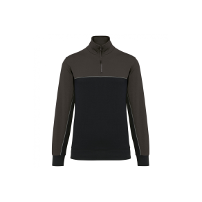 Sweat-shirt col zippé Black / Dark Grey