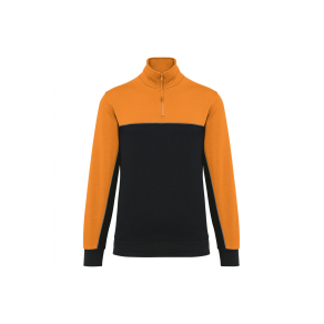 Sweat-shirt col zippé Black / Orange