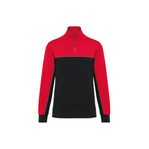Sweat-shirt col zippé Black / Red