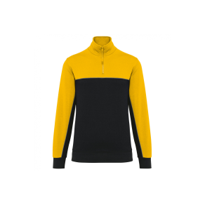 Sweat-shirt col zippé Black / Yellow