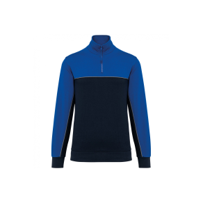 Sweat-shirt col zippé Navy / Royal Blue