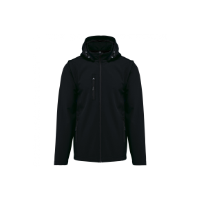 Veste Softshell  à capuche manches amovibles Black