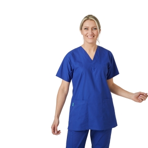 Blouse médicale dentiste Bleu Homme Femme col V