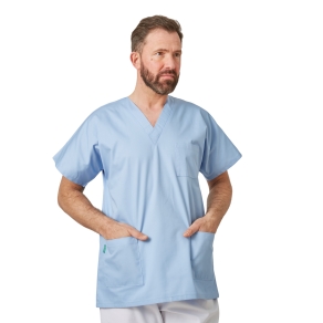 Bleu Sarrau Col V manches...