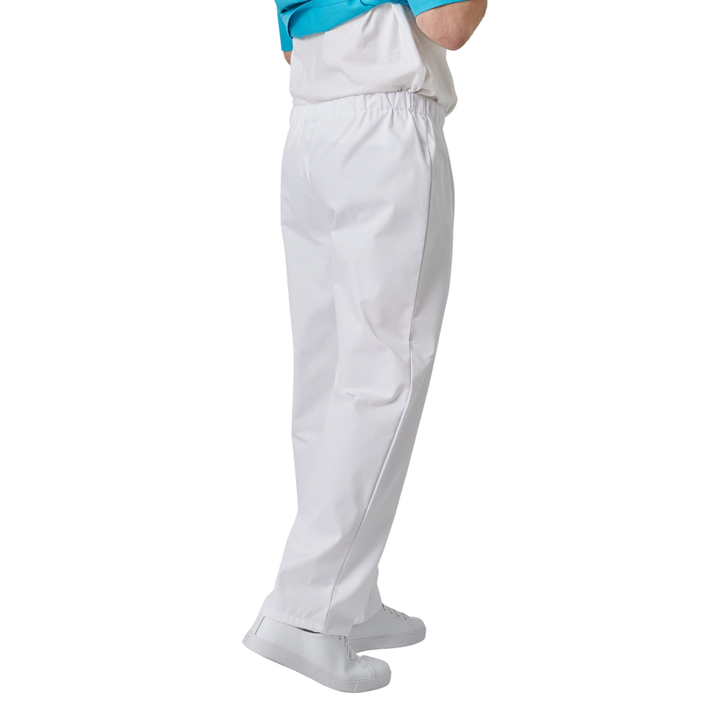 Pantalon de travail hospitalier pour infirmière et aide soignante blanc