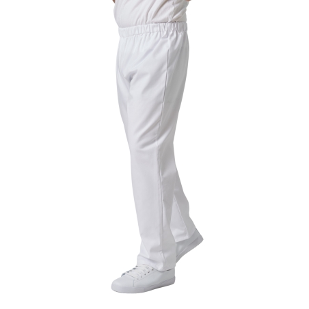 Pantalon M dical Mixte Blanc pour l h pital taille lastiqu e