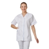 blouse medical femme col V Blnahce finition liseré Ciel