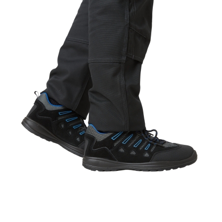 Chaussure de sécurité type Basket S2 coque composite Bleu gris et Noir Tige Nubuk et synthètique