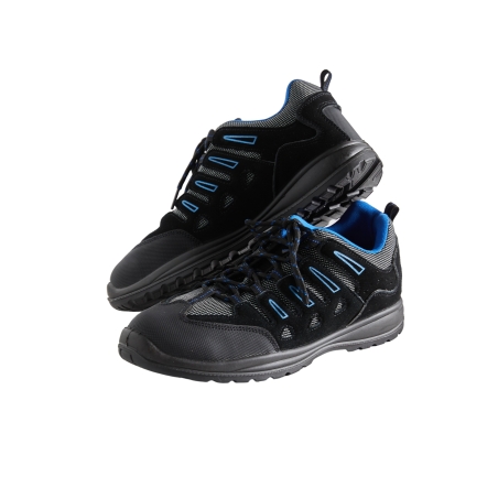 Chaussure de sécurité type Basket S2 coque composite Bleu gris et Noir Tige Nubuk et synthètique