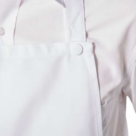 Tablier cuisine service Blanc bavette et poches