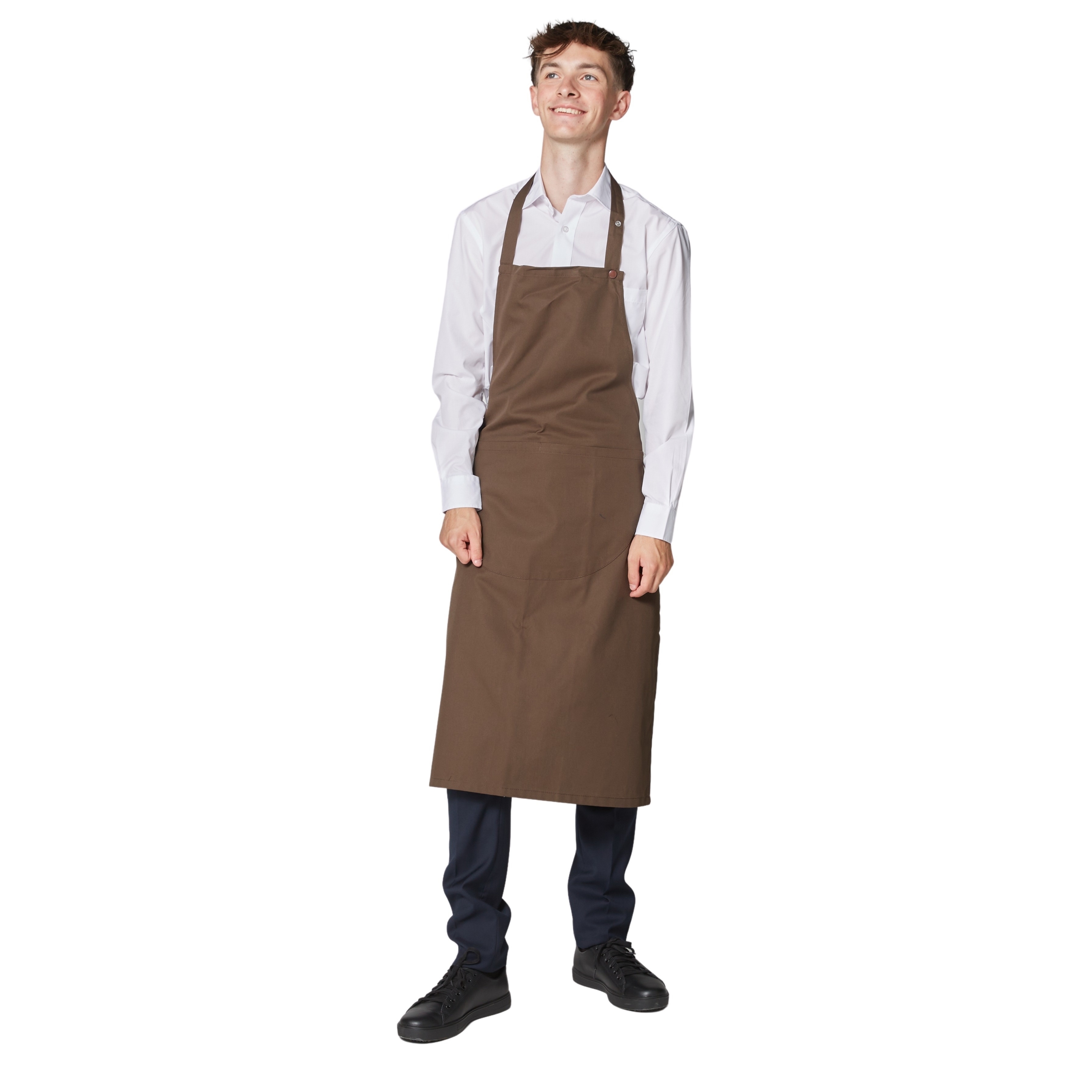 Tablier de cuisinier ou de barman, court 40cm, couleur marron