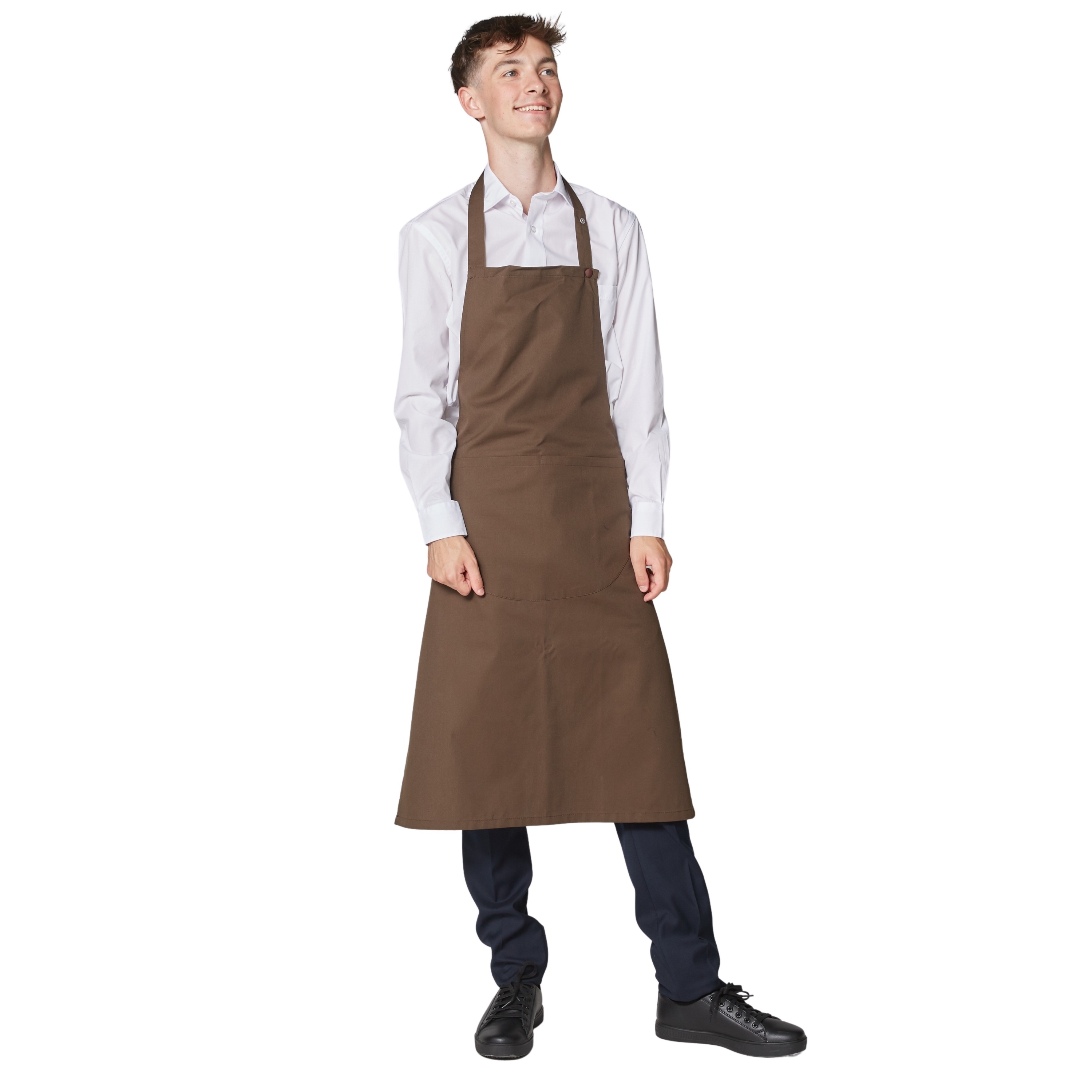 Tablier de cuisinier ou de barman, court 40cm, couleur marron