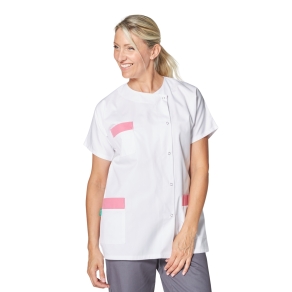 Blouse infirmiere Julia finition rose aux poches