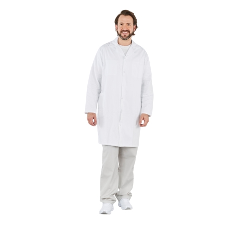 Blouse Blanche De Chimie En Coton - Pour Collège, Lycée, étudiants Et Professionnels - Fermeture Boutons Pression