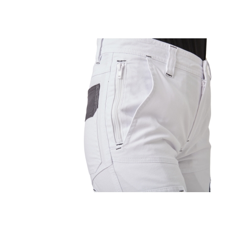 Pantalon de peintre blanc avec elasthane