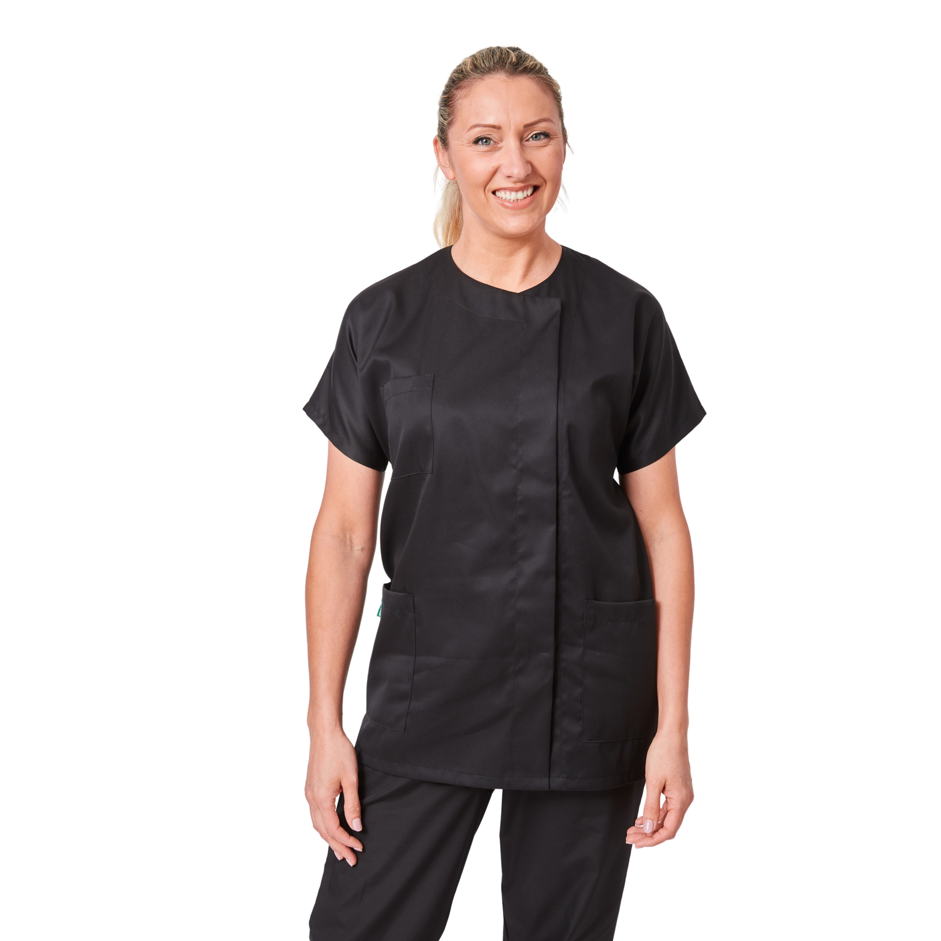 Tunique de travail Noir Coifure esthétique Tissu 100 Made in