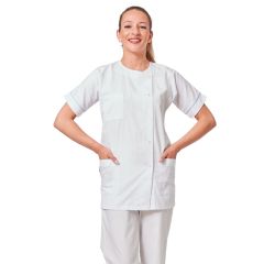 Tunique médicale Col Rond avec liseré ciel aux manches Julia