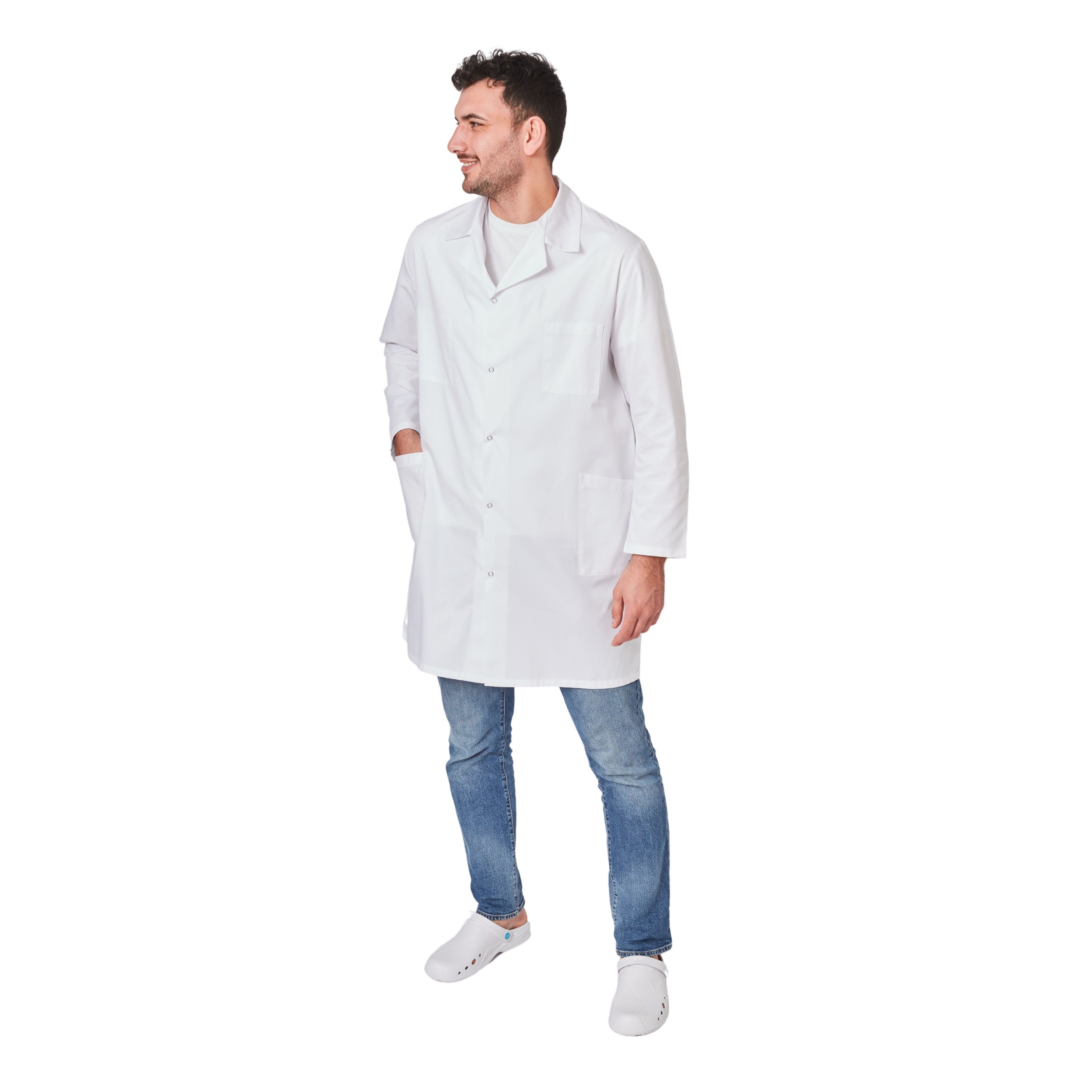 REMYCOO® Blouse blanche chimie étudiant,Blouse Blanche de Laboratoire Blouse blanche Vetement travail uniforme pour fille taille M - Prêt-à-Porter