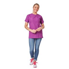 Blouse de travail femme Dark Purpule Manche courte Tunique medicale Tunique aide a domicile