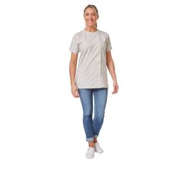 Tunique de travail femme grise manches courte industrie medical logistique vetement de travail femme