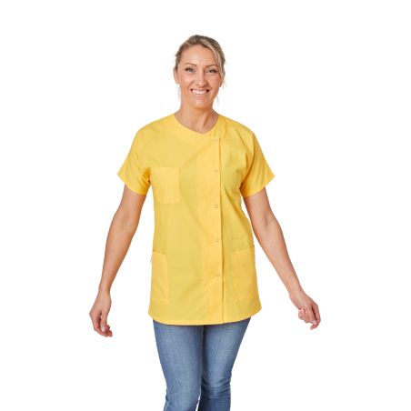 Tunique de travail femme blouse medicale femme jaune poussin