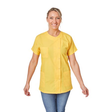 Tunique de travail femme blouse medicale femme jaune poussin