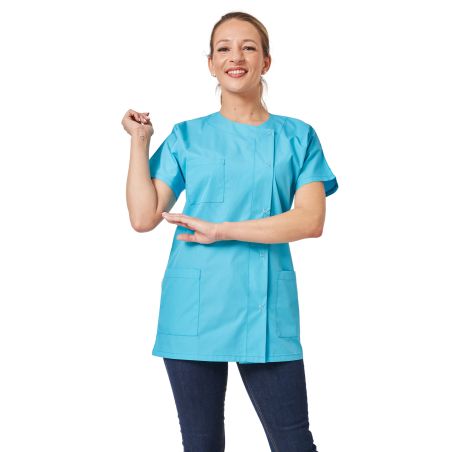 Blouse medicale couleur Turquoise femme Tunique de travail medicale properete aide a domicile