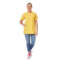 Tunique medicale Jaune legere en popeline blouse medicale jaune