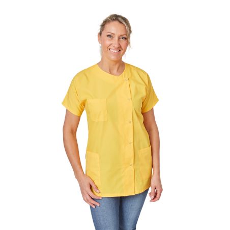 Tunique medicale Jaune legere en popeline blouse medicale jaune