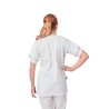 Blouse médicale blanche liseré prune vue de dos