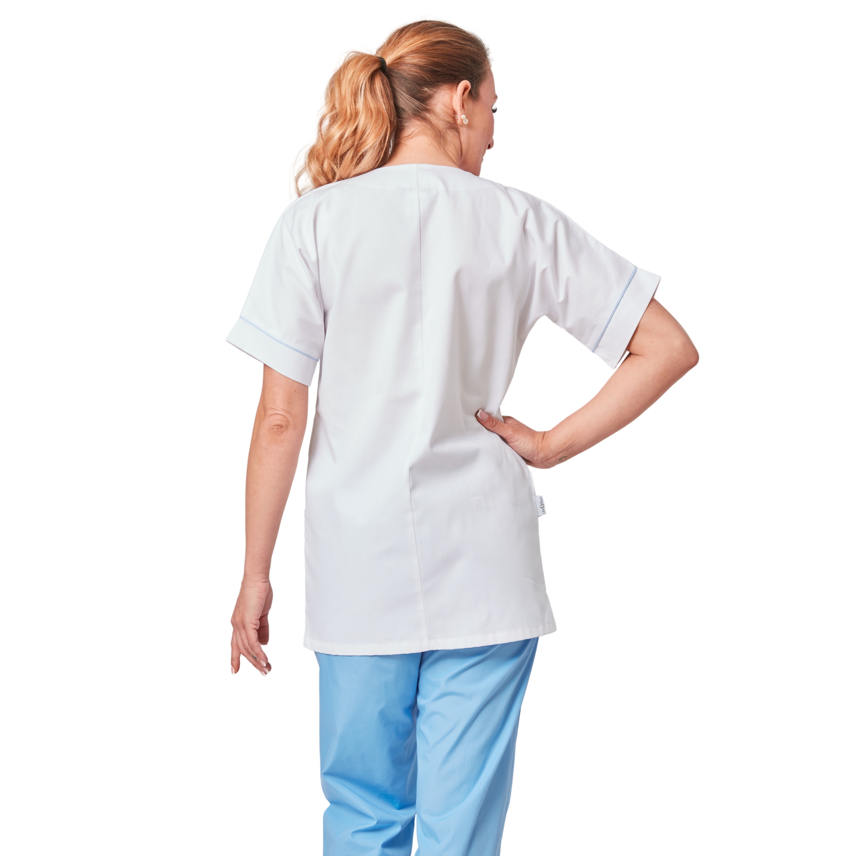 Chemisier Tunique Blanc Bleu Taille 34 - Neuf Avec étiquette, 100% Coton Femme