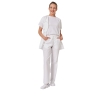 Ensemble médical femme blanc – tunique col rond et pantalon – vue 5