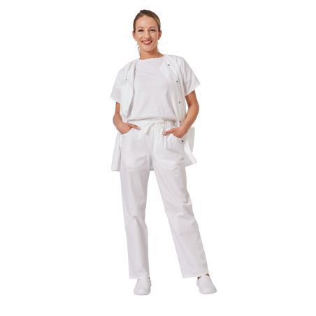 Ensemble medical Blanc Tunique + Pantalon Taille XS à 4XL