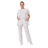 Ensemble médical femme blanc – tunique col rond et pantalon – vue 6
