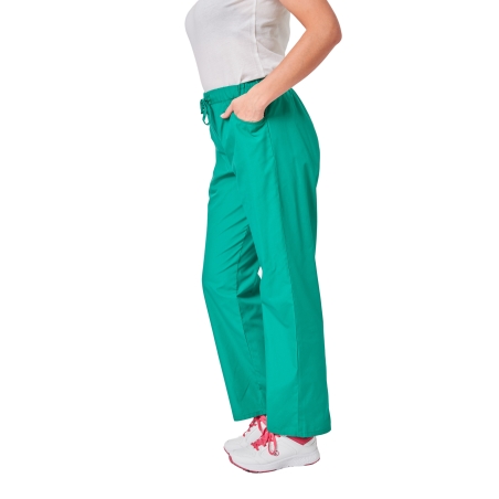 Ensemble médical unisexe vert bloc opératoire – tunique col V et pantalon – vue 2