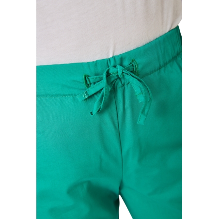 Ensemble médical unisexe vert bloc opératoire – tunique col V et pantalon – vue 5