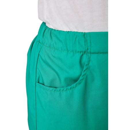Ensemble médical unisexe vert bloc opératoire – tunique col V et pantalon – vue 6