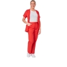 Ensemble médical femme rouge – tunique col rond et pantalon – vue 4