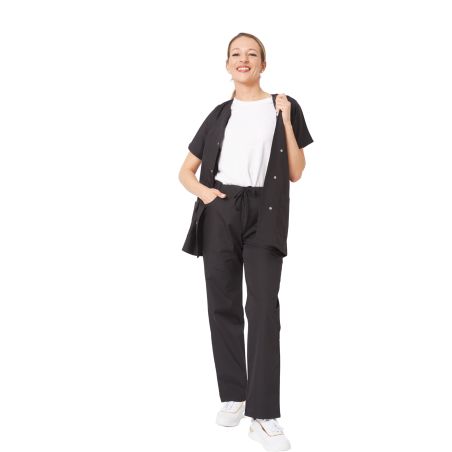 Ensemble de travail Femme noir estheticienne tunique et pantalon