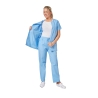 Ensemble médical femme bleu ciel – tunique col rond et pantalon – vue 4