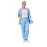 Ensemble médical femme bleu ciel – tunique col rond et pantalon – vue 6