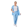 Ensemble médical femme bleu ciel – tunique col rond et pantalon – vue 7